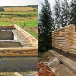 Foundation for a bathhouse made of logs