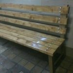 Portable bench made of wood