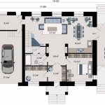 First floor plan of a 2-storey house Dobrotny 180 m2