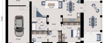 First floor plan of a 2-storey house Dobrotny 180 m2