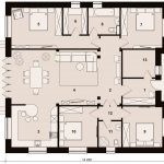 Layout in the project of a one-story 4-room house