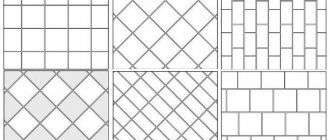 Scheme of tile laying options