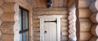 Installing an entrance door in a wooden house